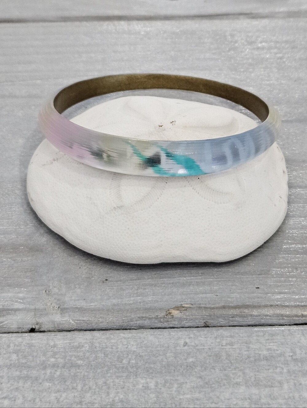 Alexis Bittar Lucuite Multicolor Bangle Signed